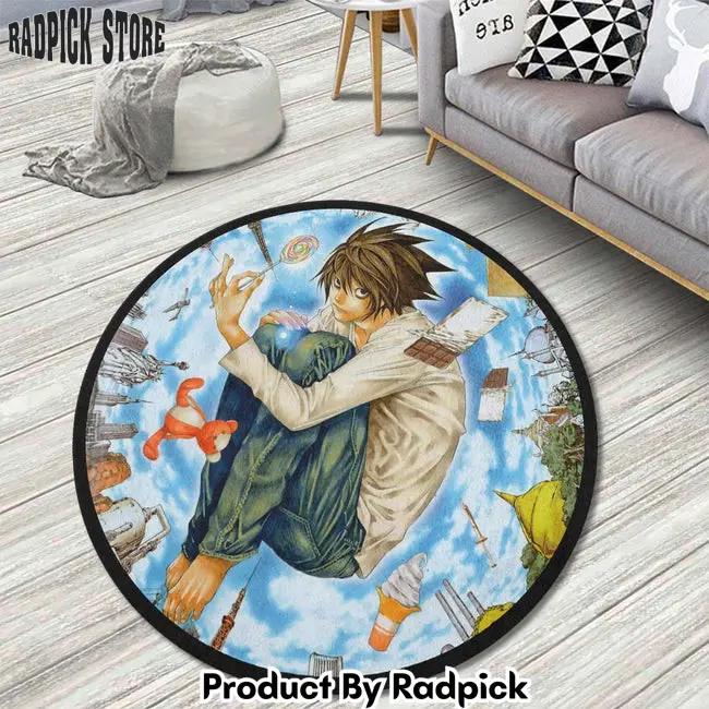 L lawliet poster style round rug custom death note anime circle carpet  rp5956188